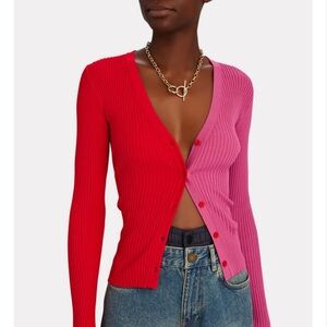 STAUD Red & Pink Cargo Cardigan